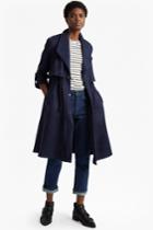 Fcus Patty Drape Long Sleeved Flared Trench Coat