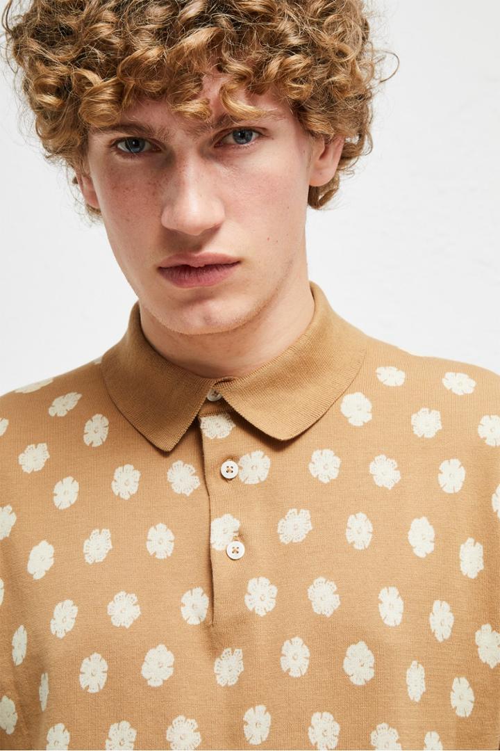 French Connenction Superfine Hibiscus Dot Polo Shirt