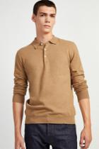 French Connenction Stretch Cotton Long Sleeve Polo Shirt