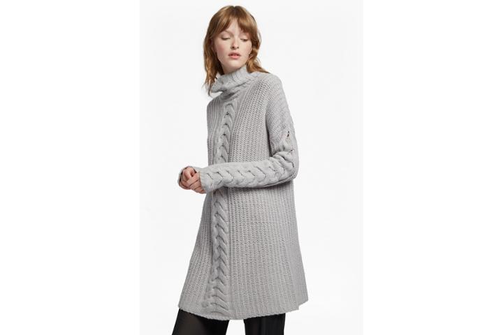 French Connection Cashmere Blend High Neck Cable Knit Jumper