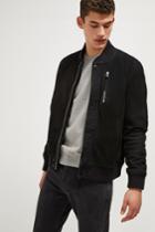French Connenction Nubuck Leather Bomber Jacket