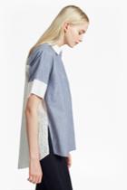 French Connection Kyra Cotton Embroidered Short Sleeve Shirt