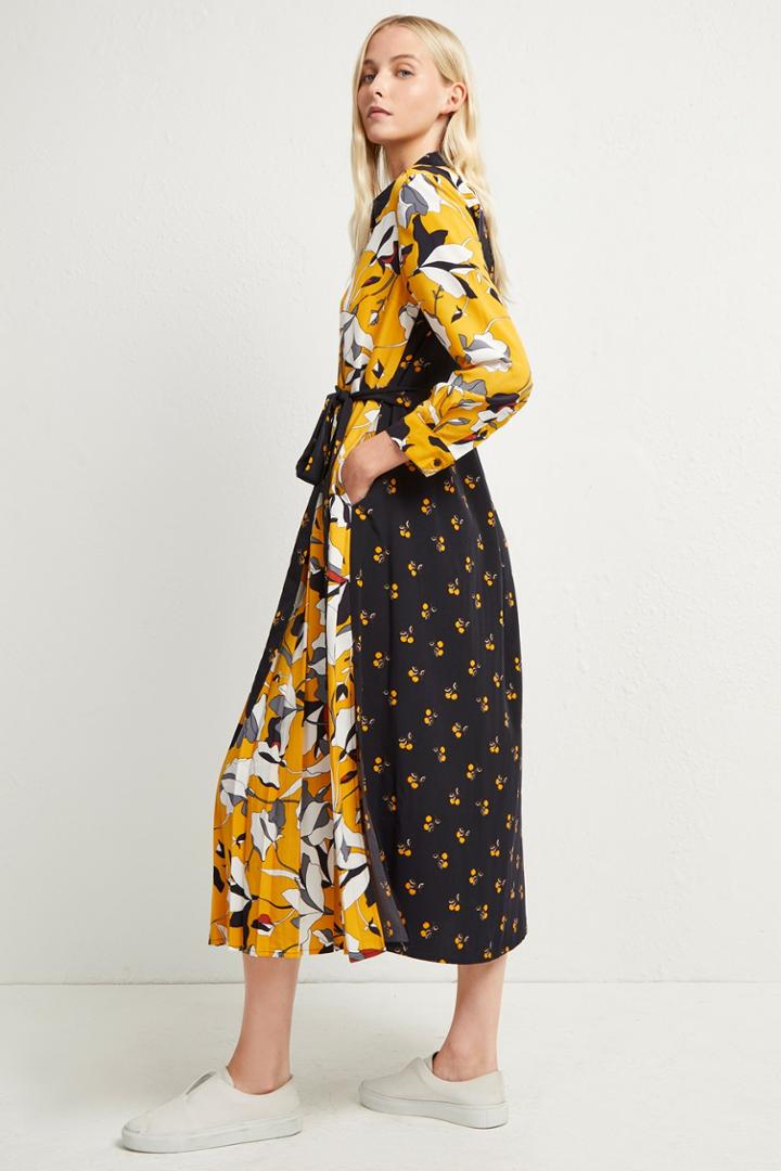 French Connenction Aventine Drape Maxi Shirt Dress