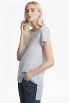 French Connenction Polly Chiffon Raw Edge T-shirt