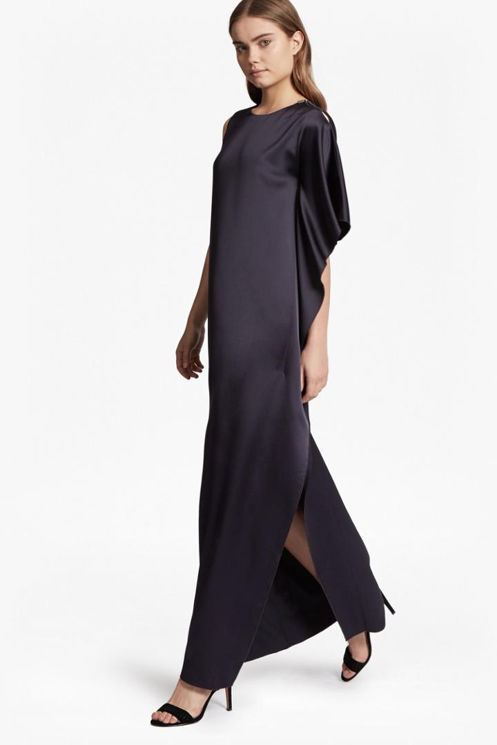 French Connection Sasha Satin Fluted Maxi Dress