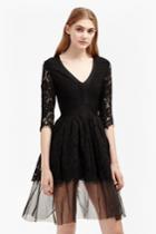 French Connection Spotlight Lace Tulle Mix Dress