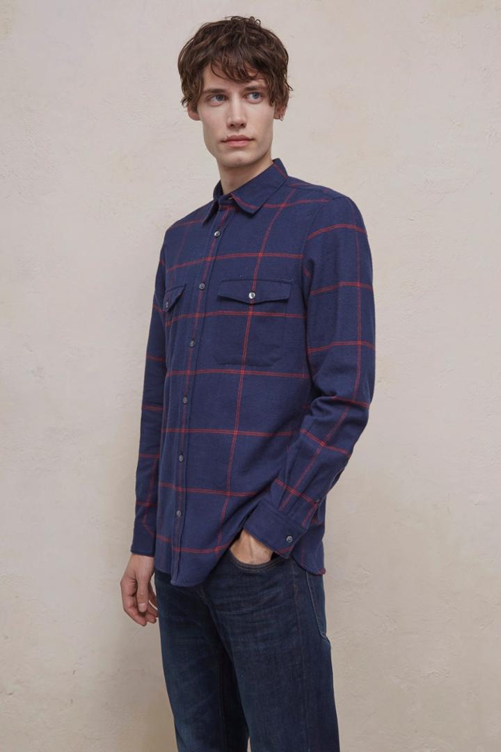French Connenction Windowpane Flannel Shirt