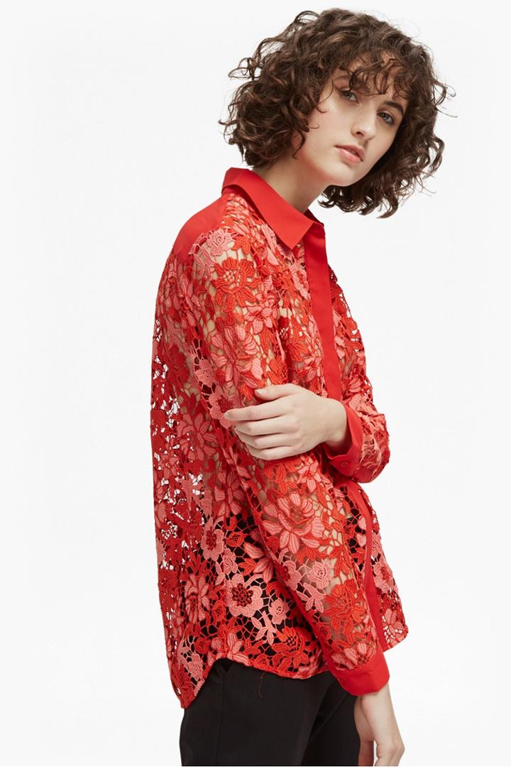 French Connenction Musea Lace Classic Shirt