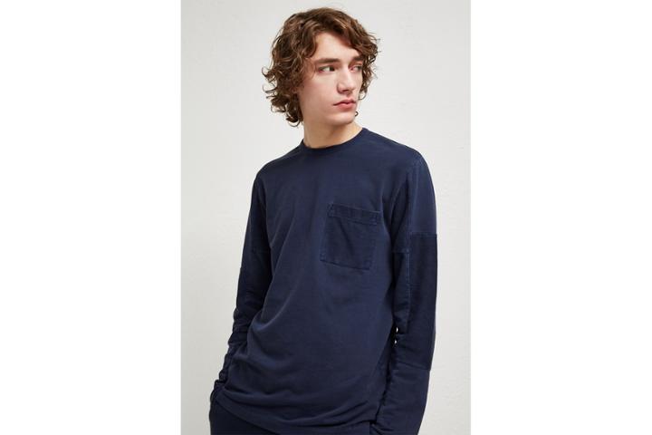French Connection Patchwork Terry Crew Neck Top
