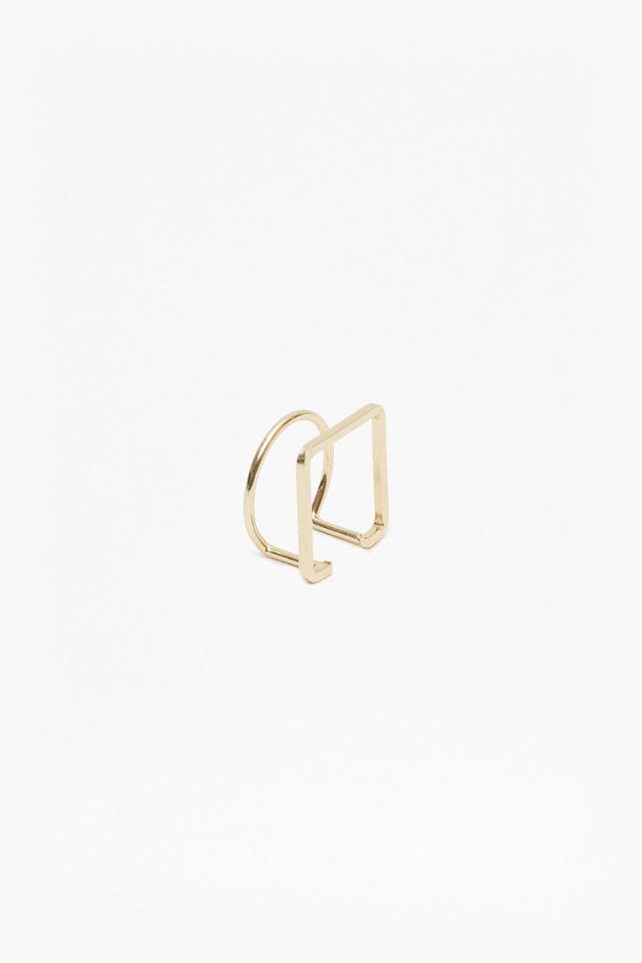 French Connection Geo Thin Circle Square Ring