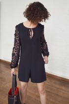 French Connenction Malaita Lace Tie Neck Playsuit