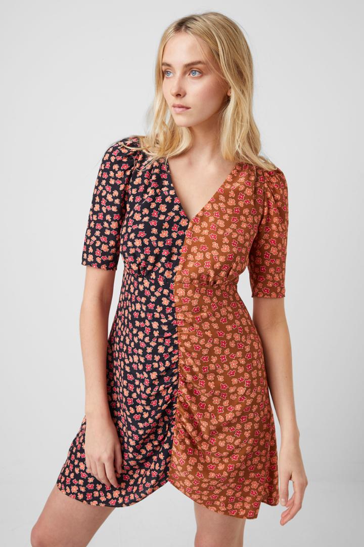 French Connection Daisy Crush Mix Mini Dress