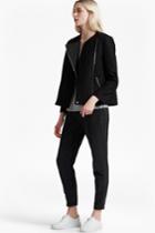 French Connection Delunay Lace Stretch Biker Jacket