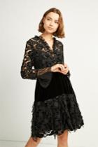 French Connenction Cynthia Velvet Lace Mix Dress