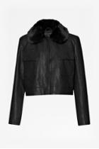 French Connection Cali Croc Faux Leather Jacket