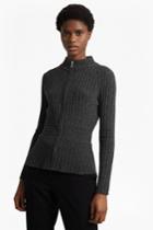 French Connenction Lilan Knitted Zip Through Cardigan