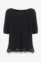French Connection Embellished Fringe Ribbed Jumper