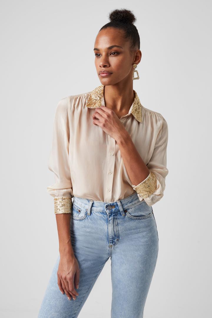 French Connection Eshka Sequin Detail Shirt