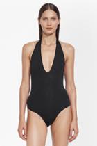 French Connection Halter Neck Plunge Swimsuit
