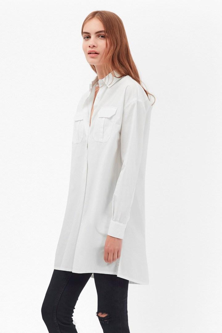 French Connection Army Poplin Tunic Shirt