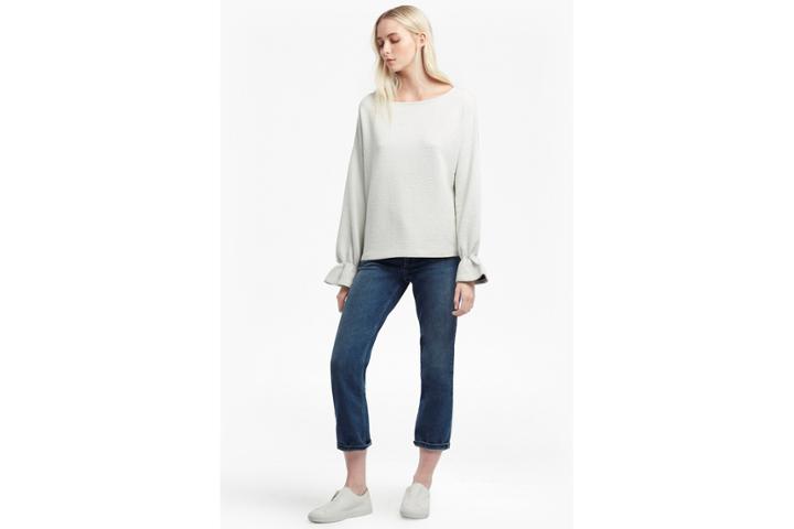 French Connection Ellen Fluted Sleeve Textured Jumper