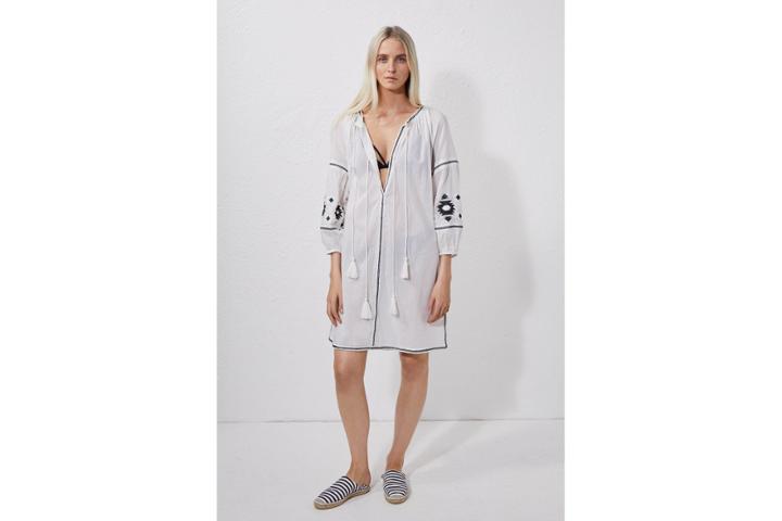 French Connection Patmos Embroidered Beach Dress
