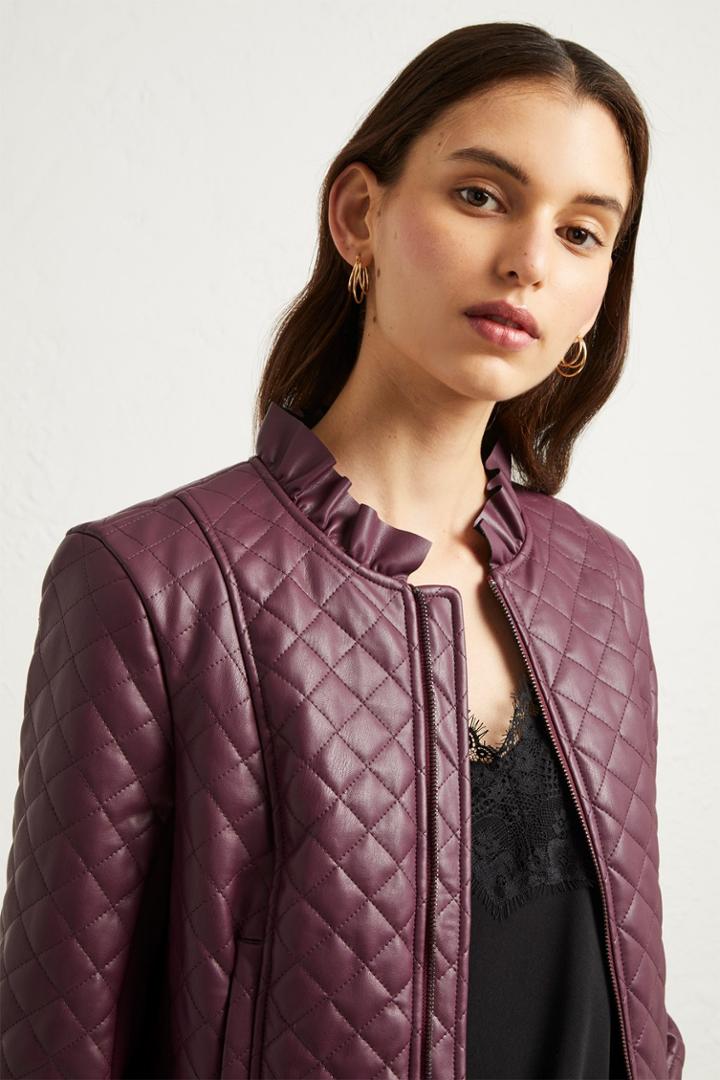Fcus Brishen Pu Frill Edge Jacket