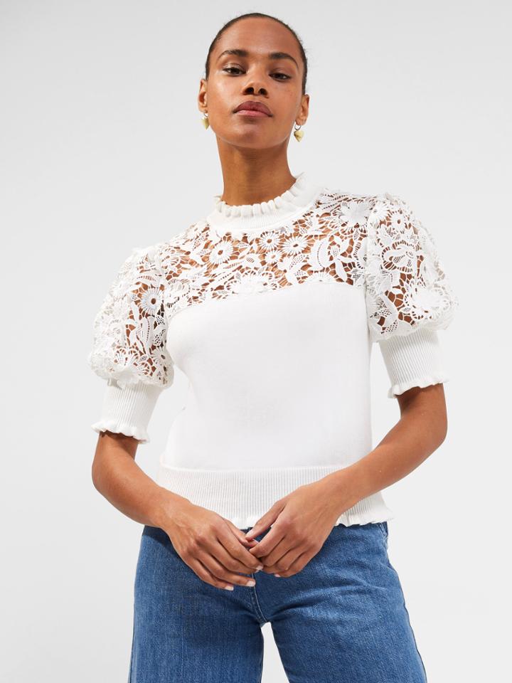 French Connection Leah Lace Mix Sweater