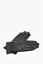 French Connection Leather And Suede Studded Gloves