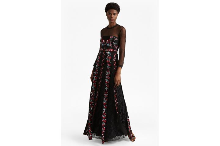 French Connection Edith Floral Long Sleeved Maxi Dress