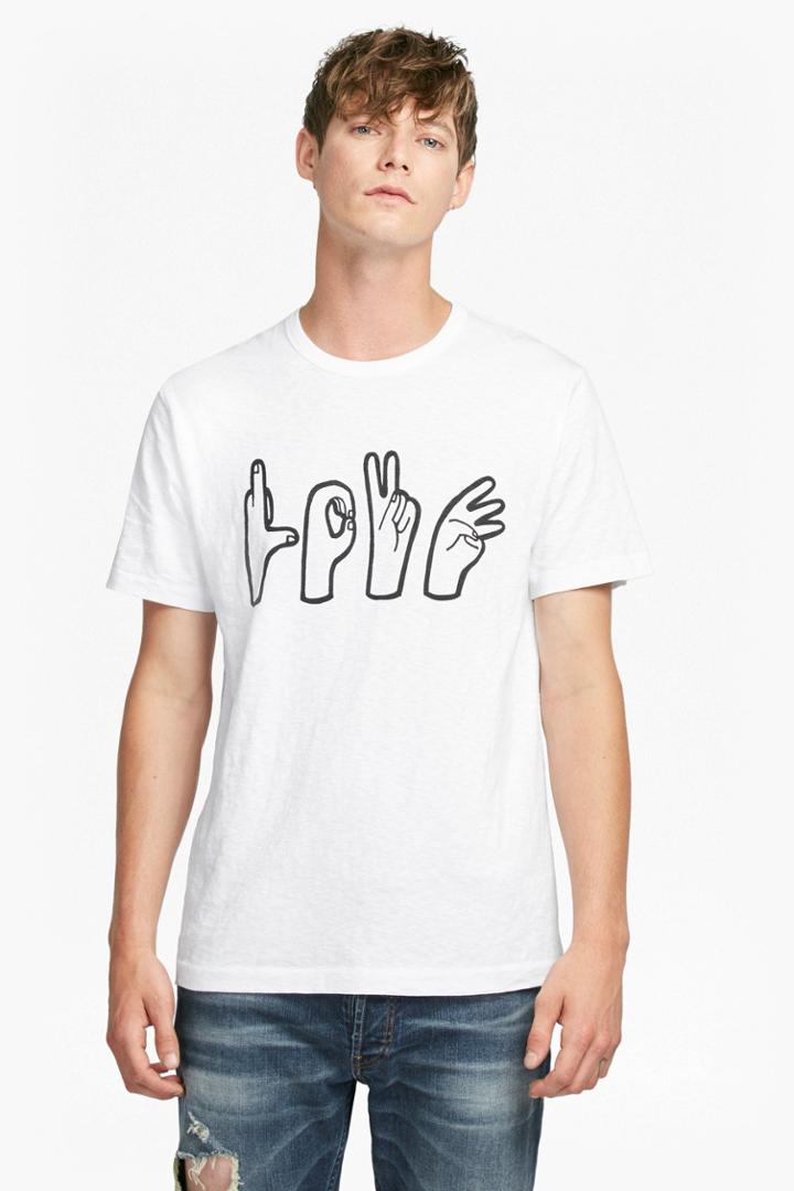 French Connenction Love Hands Crew Neck T-shirt
