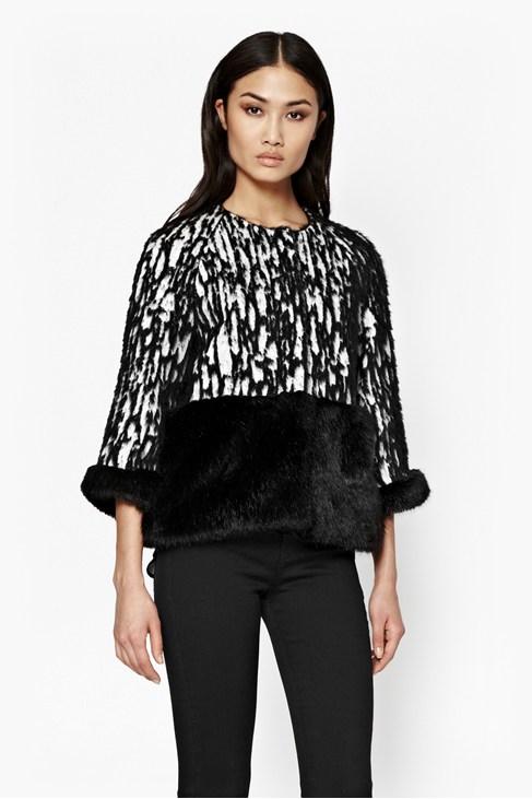 French Connection Winter Birch Faux Fur Coat