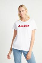 French Connenction Amour Slogan T-shirt