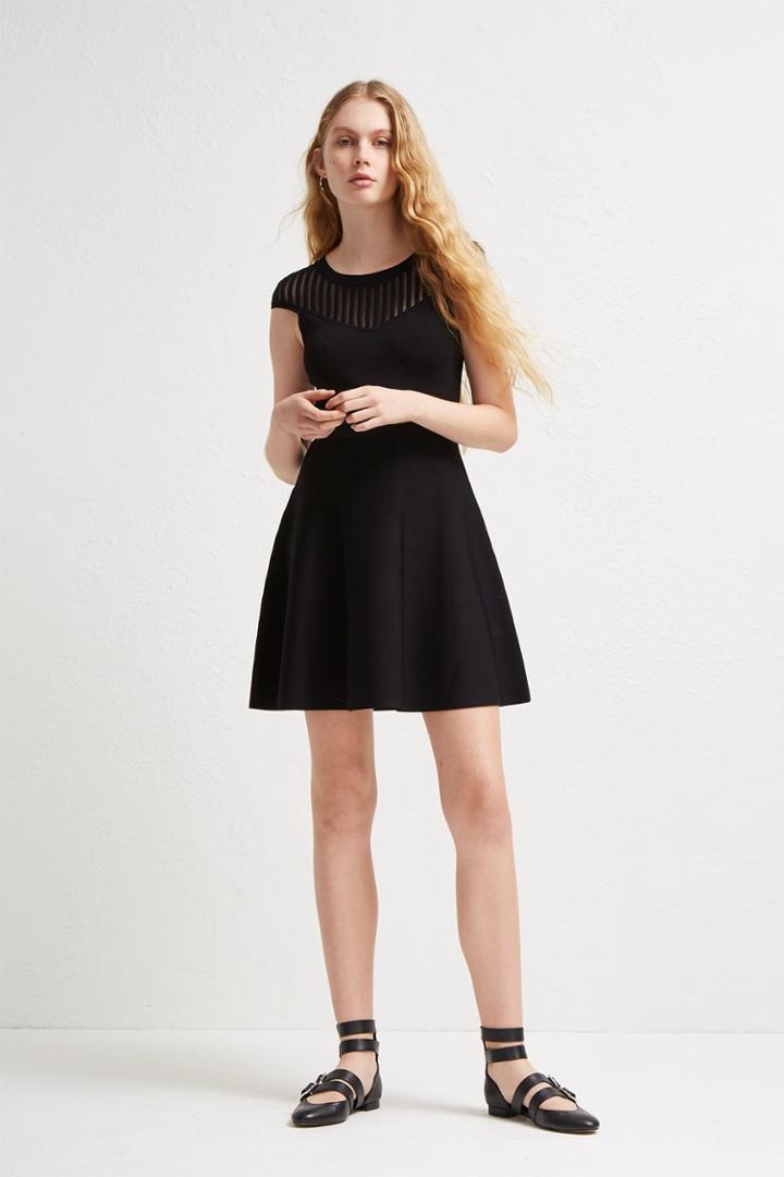 French Connenction Rose Crepe Fit And Flare Dress