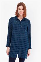 French Connection Long Open Weave Check Shirt