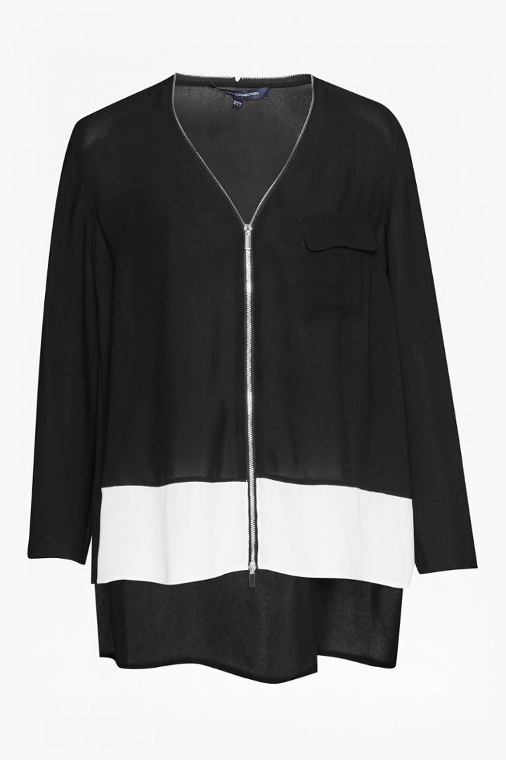 French Connection Belle Colour Block Zip Top