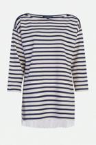 French Connection Duty Striped Polo Neck Top