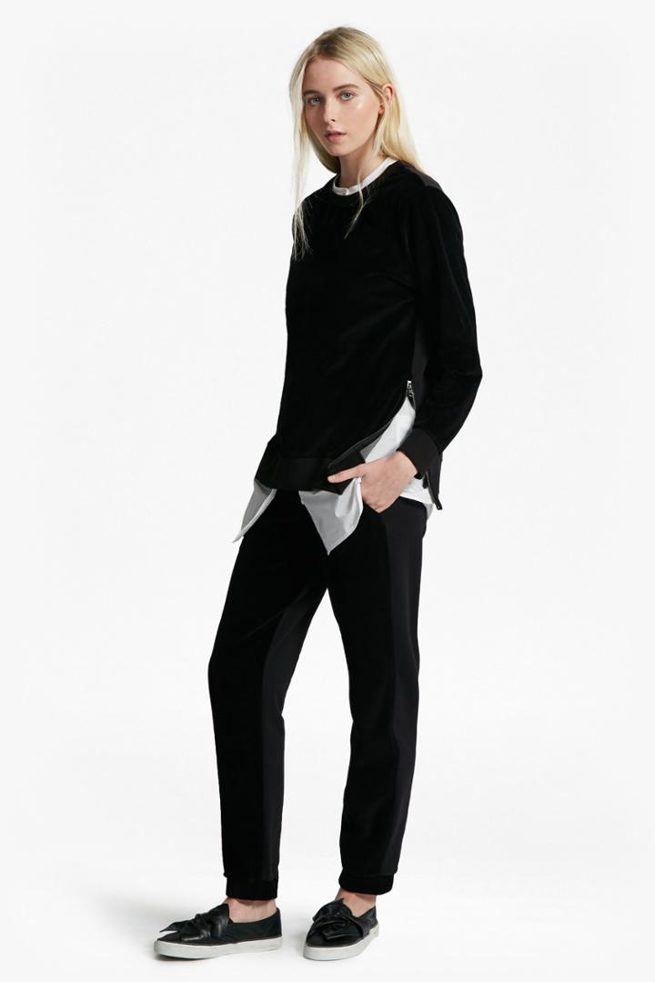French Connection Albany Velvet Zip Sweatshirt