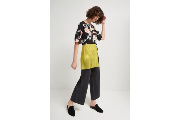 French Connection Enoshima Crepe Tie Waist Top