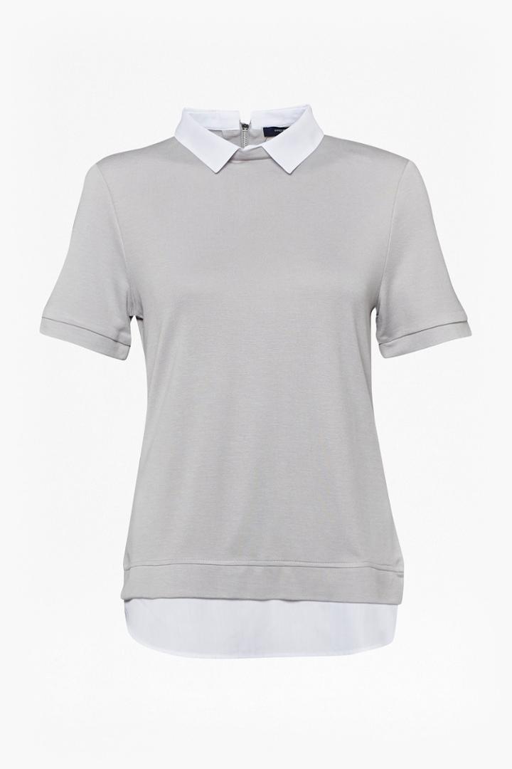French Connection Fresh Jersey Collar Fitted Top