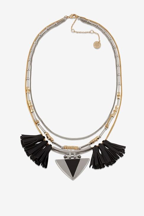 French Connection Layered Tassel Necklace