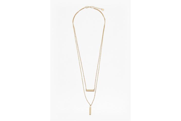 French Connection Geo Dual Bar Necklace
