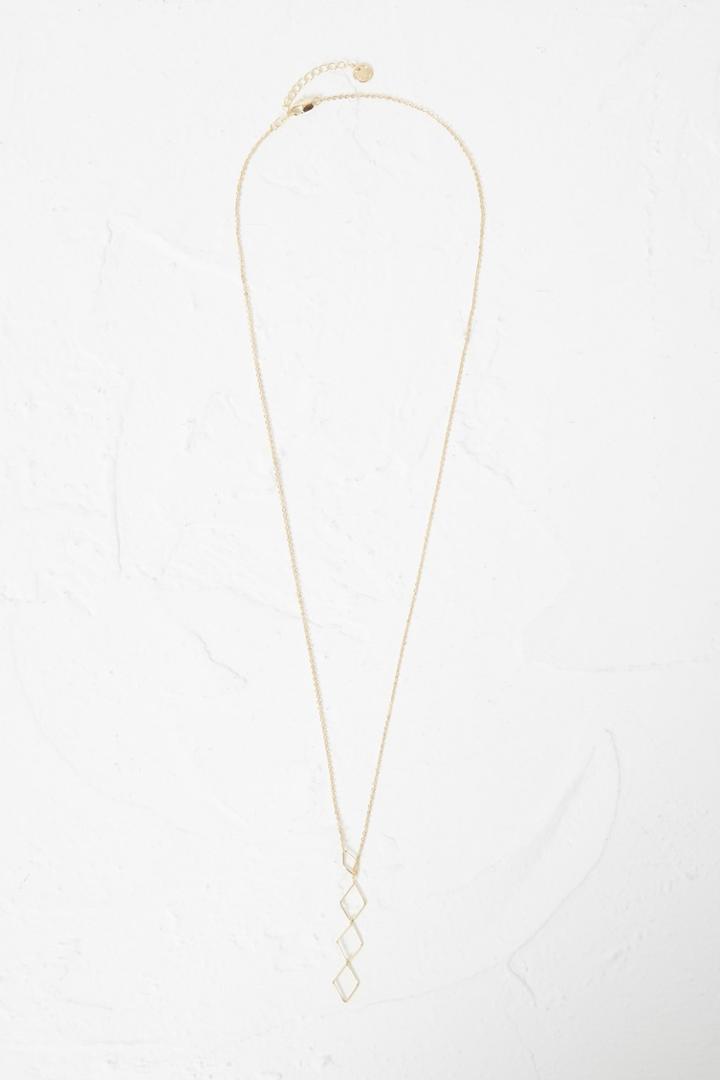 French Connection Geo Rhomboid Drop Necklace