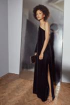 Fcus Aurore Velvet One Shoulder Maxi Dress
