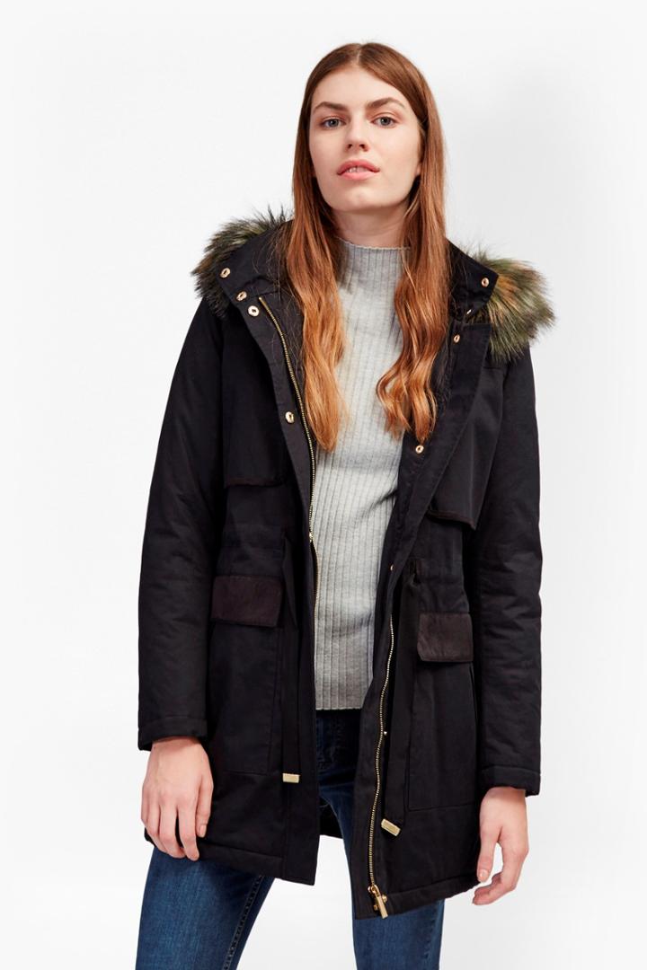 French Connection Colored Faux Fur Parka