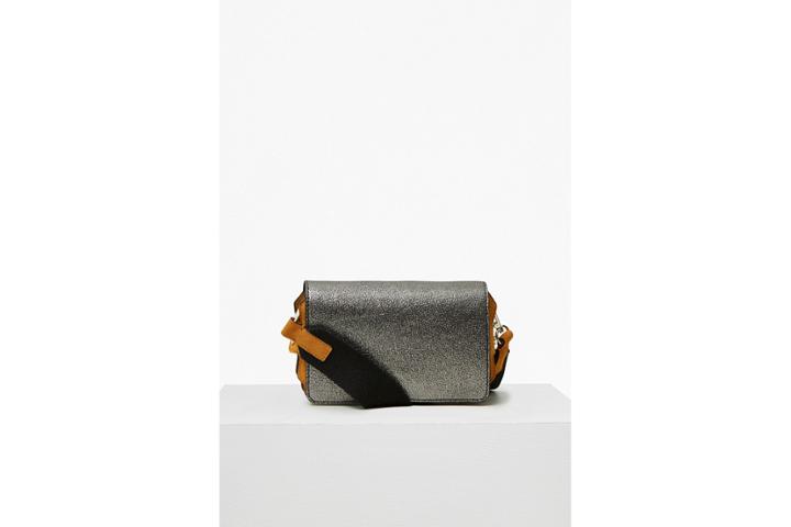 French Connection Colour Block Metallic Leather Cross Body Bag