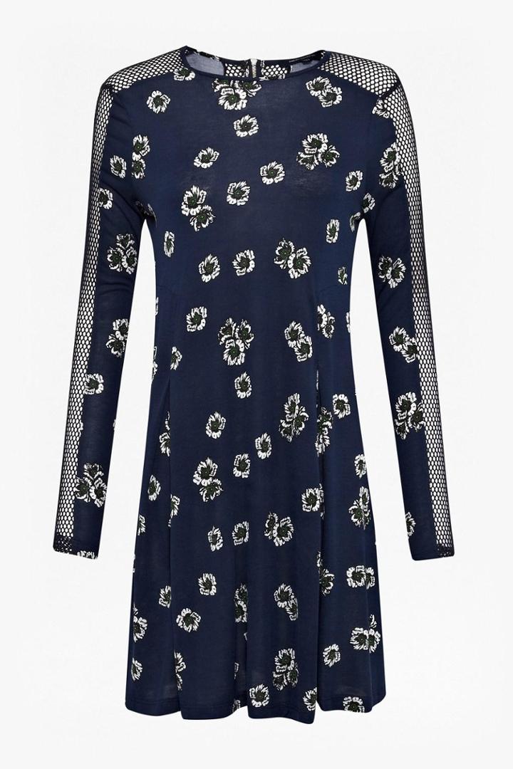 French Connection Eddy Floral Mesh Sleeve Dress