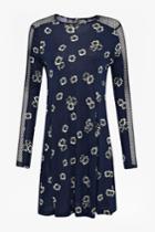 French Connection Eddy Floral Mesh Sleeve Dress