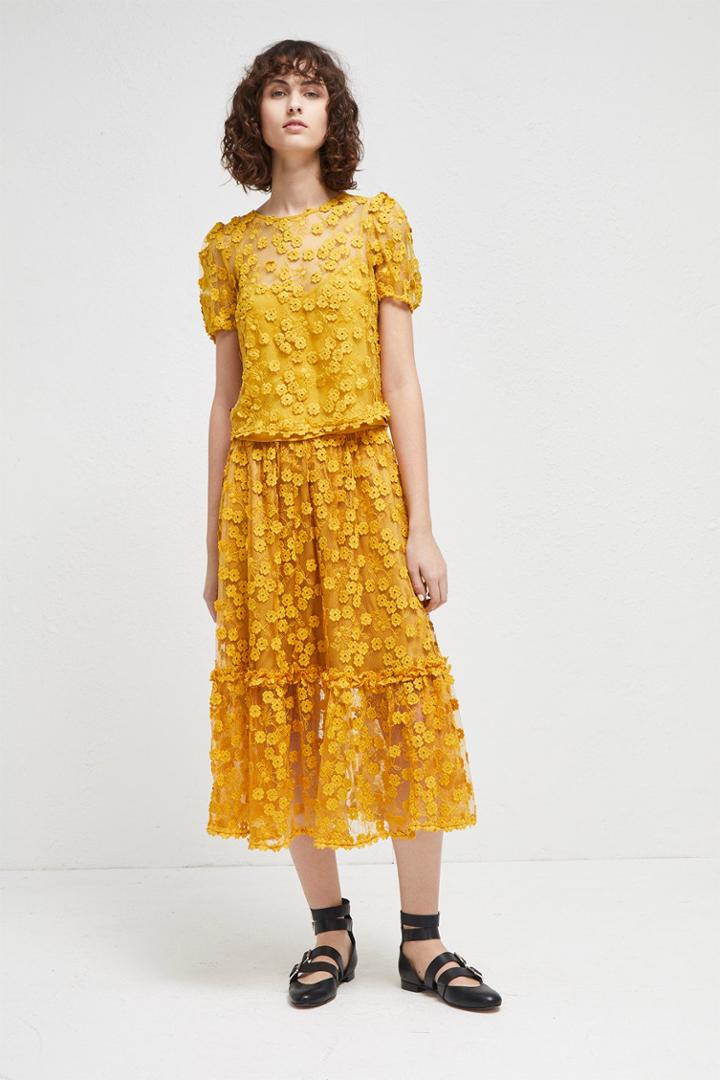 French Connenction Caballo Lace Flared Skirt