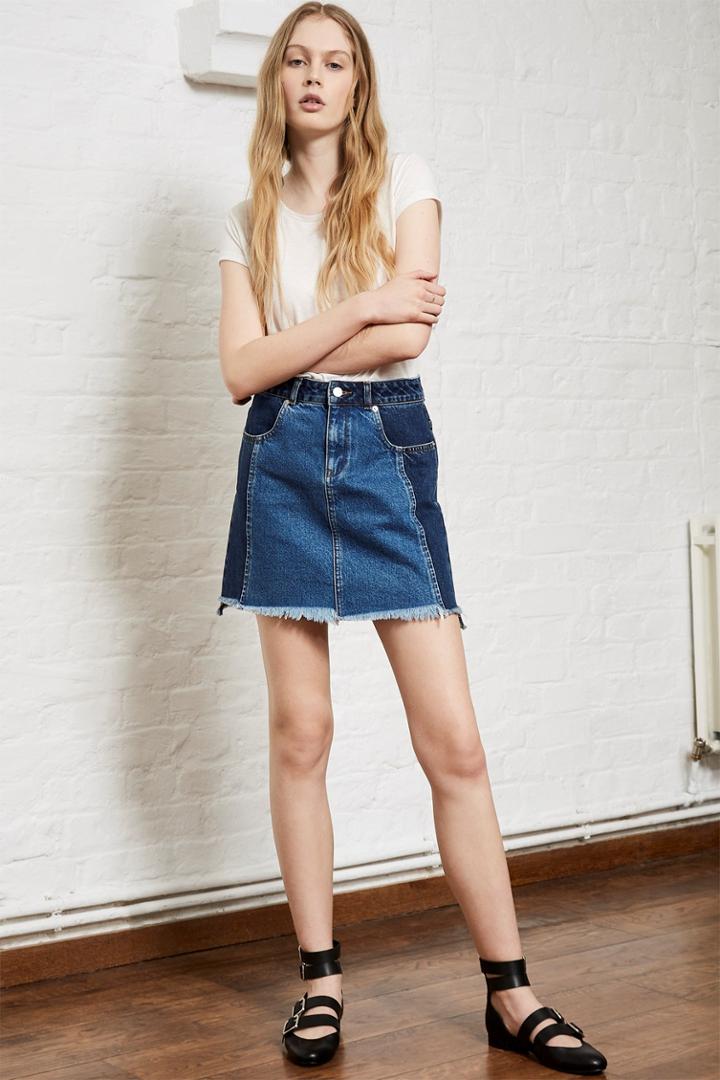 French Connection Laos Denm Mini Aline Skirt